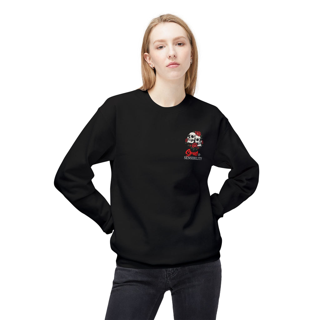 Smut and Sensibility Sweatshirt - Give Me Sarcasm & Morally Gray Heroes - Skull & Rose Crewneck Gift for Book Lovers