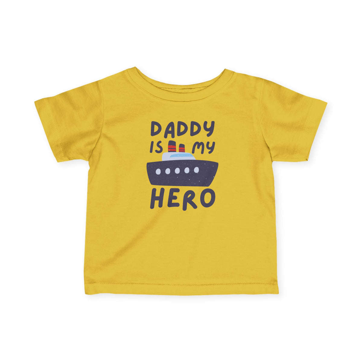Daddy Is My Hero Infant Baby Tee - Navy Military Family