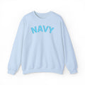 US Navy Monochrome Puff Print Text Crewneck Sweatshirt