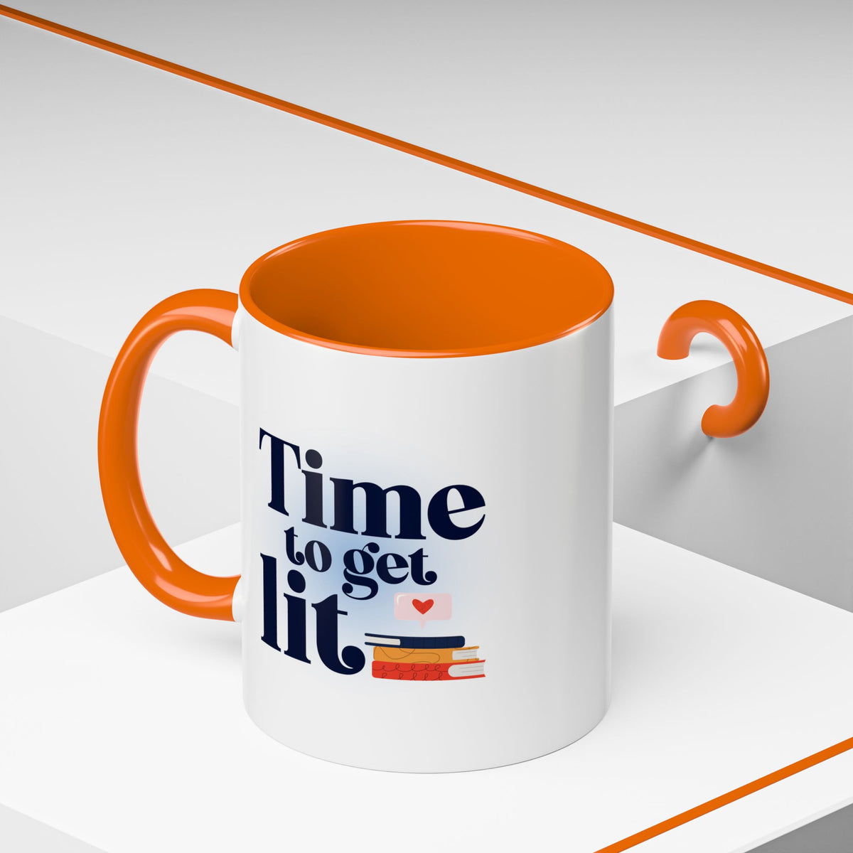 Time to Get Lit Coffee Mug — Book Lover Accent Mug (11/15 oz) | Book Lover Gift | Teacher Gift