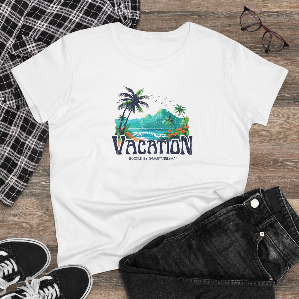 Vacation Tropical Women's Tee – Island Palm Beach Graphic T-Shirt