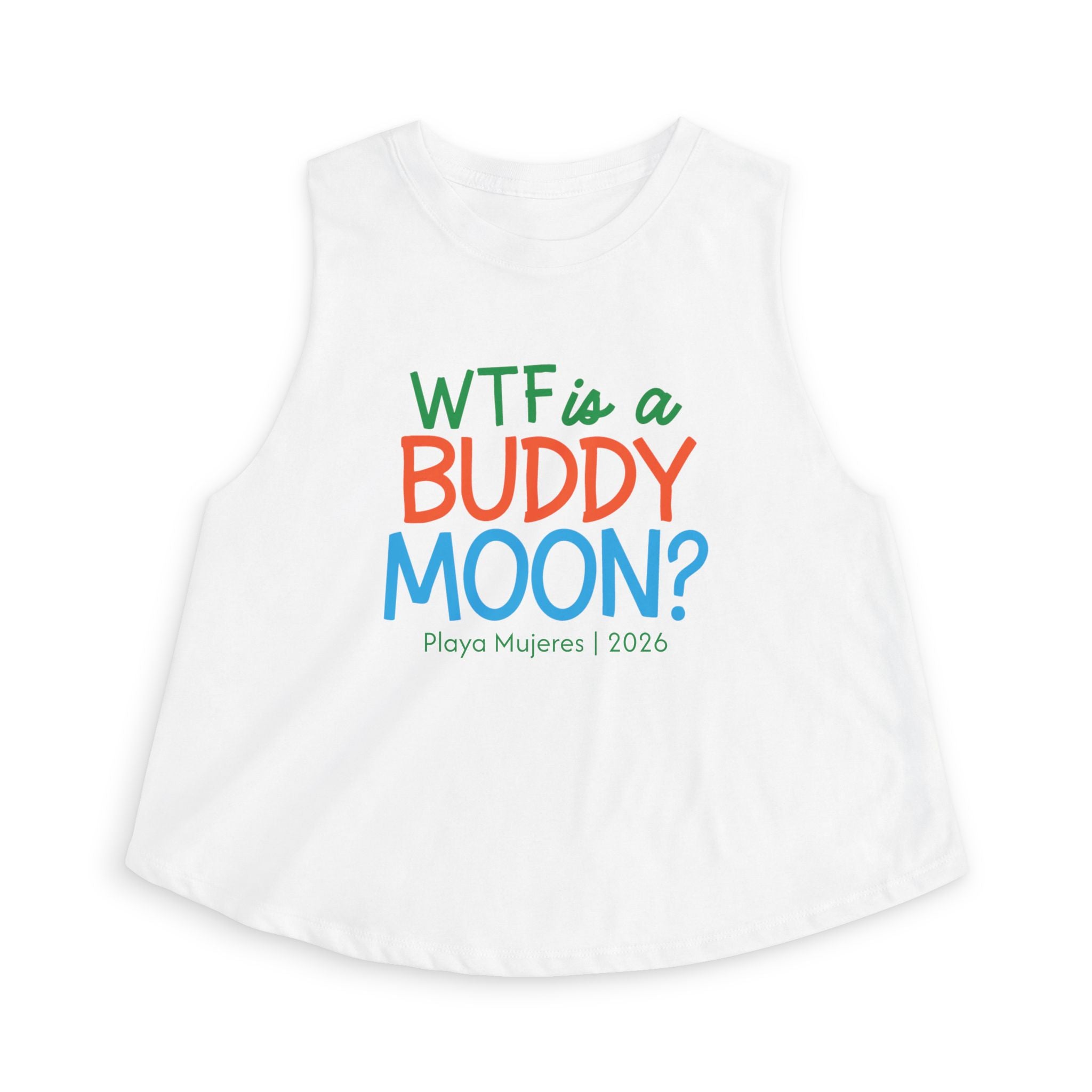 WTF Is a Buddy Moon? Women's Cropped Tank Top
