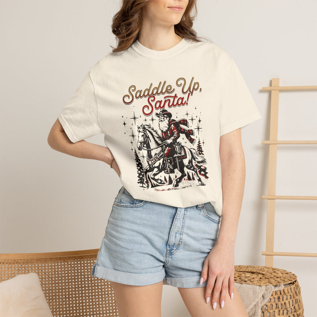 Saddle Up Santa Christmas Cowboy T-Shirt
