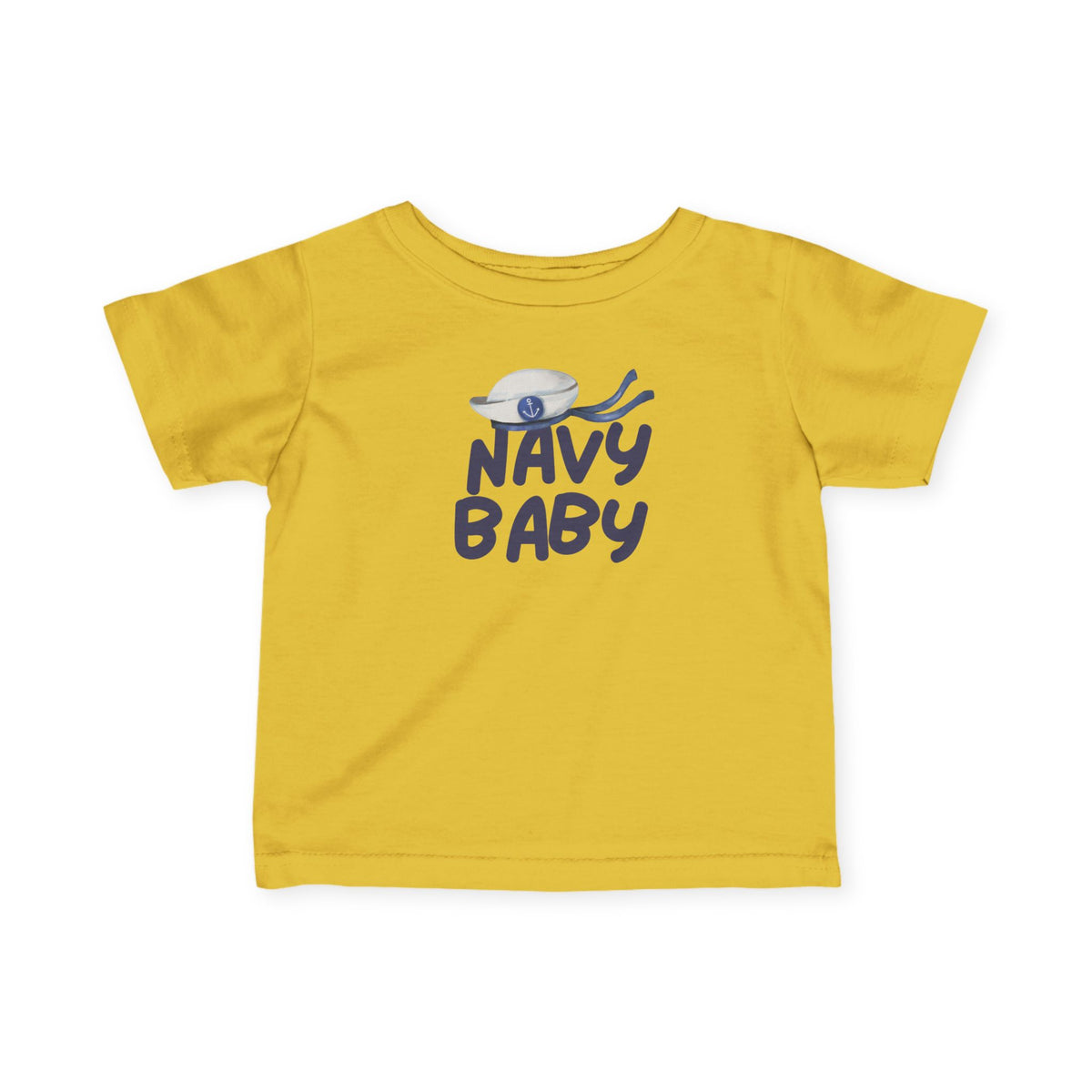 Navy Baby Infant Fine Jersey Tee - Sailor Hat Baby Shirt