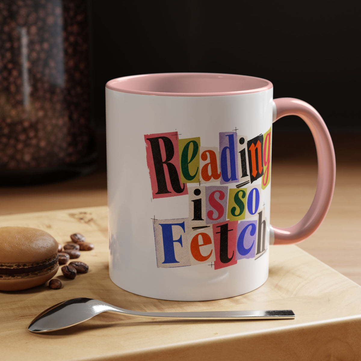 Reading Is So Fetch - Color Accent Coffee Mug