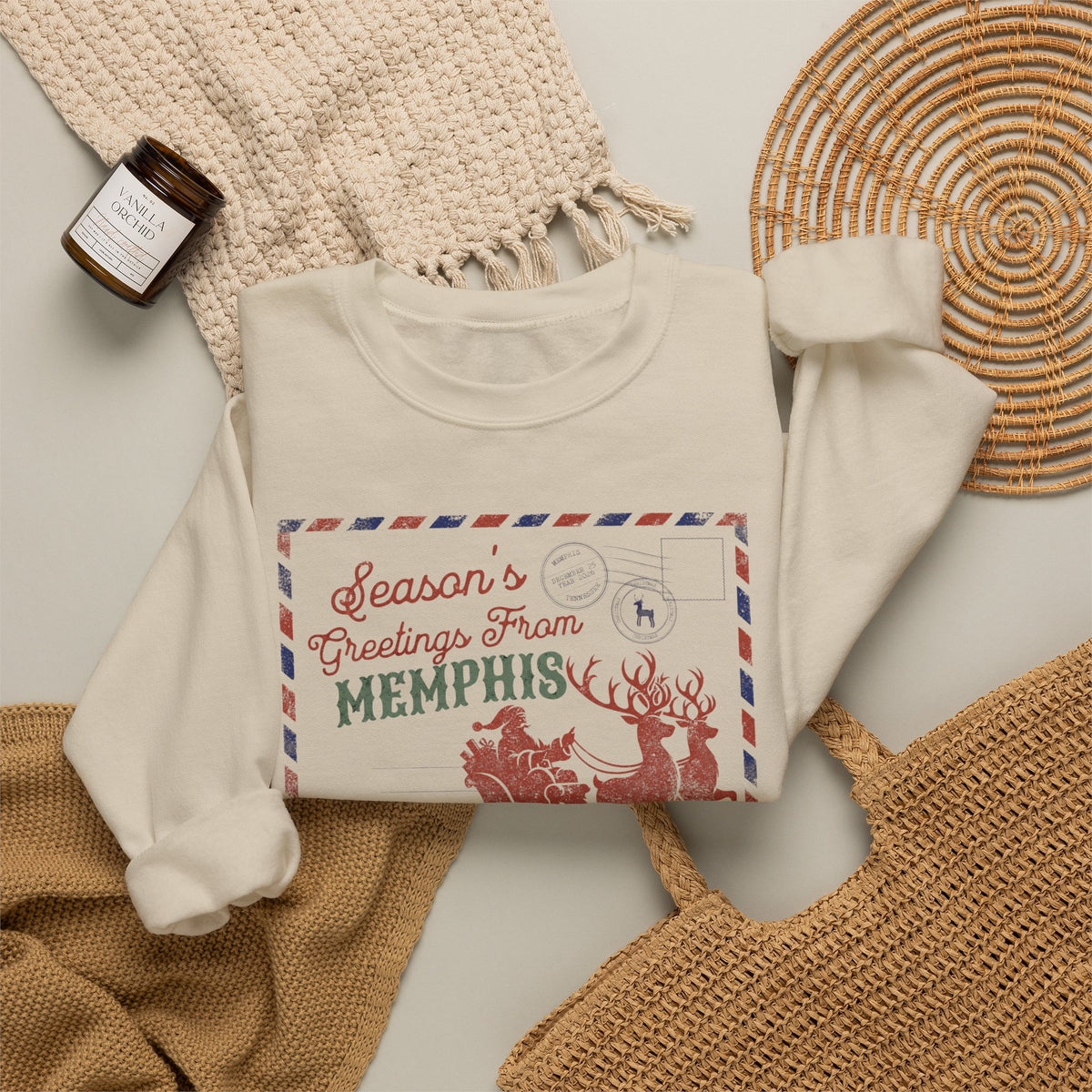 Season’s Greetings from Memphis Christmas Crewneck Sweatshirt