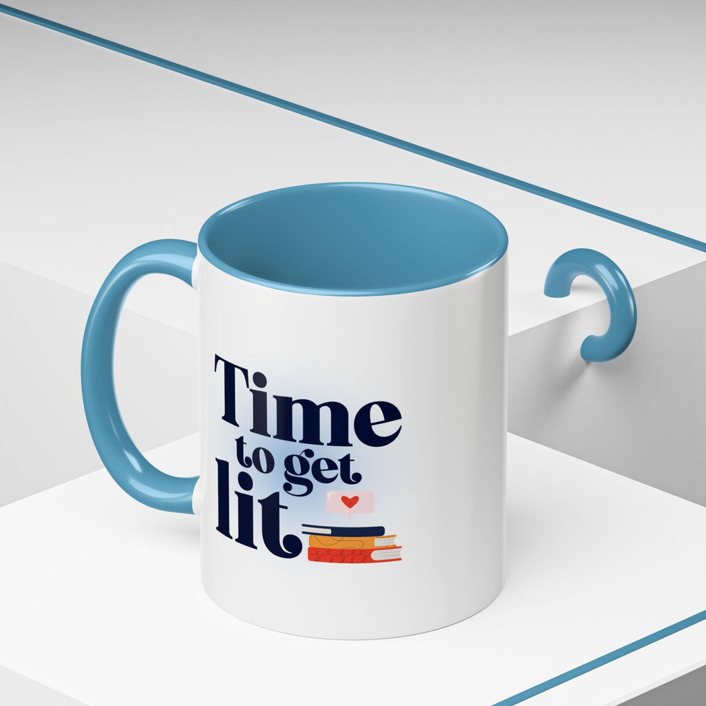 Time to Get Lit Coffee Mug — Book Lover Accent Mug (11/15 oz) | Book Lover Gift | Teacher Gift