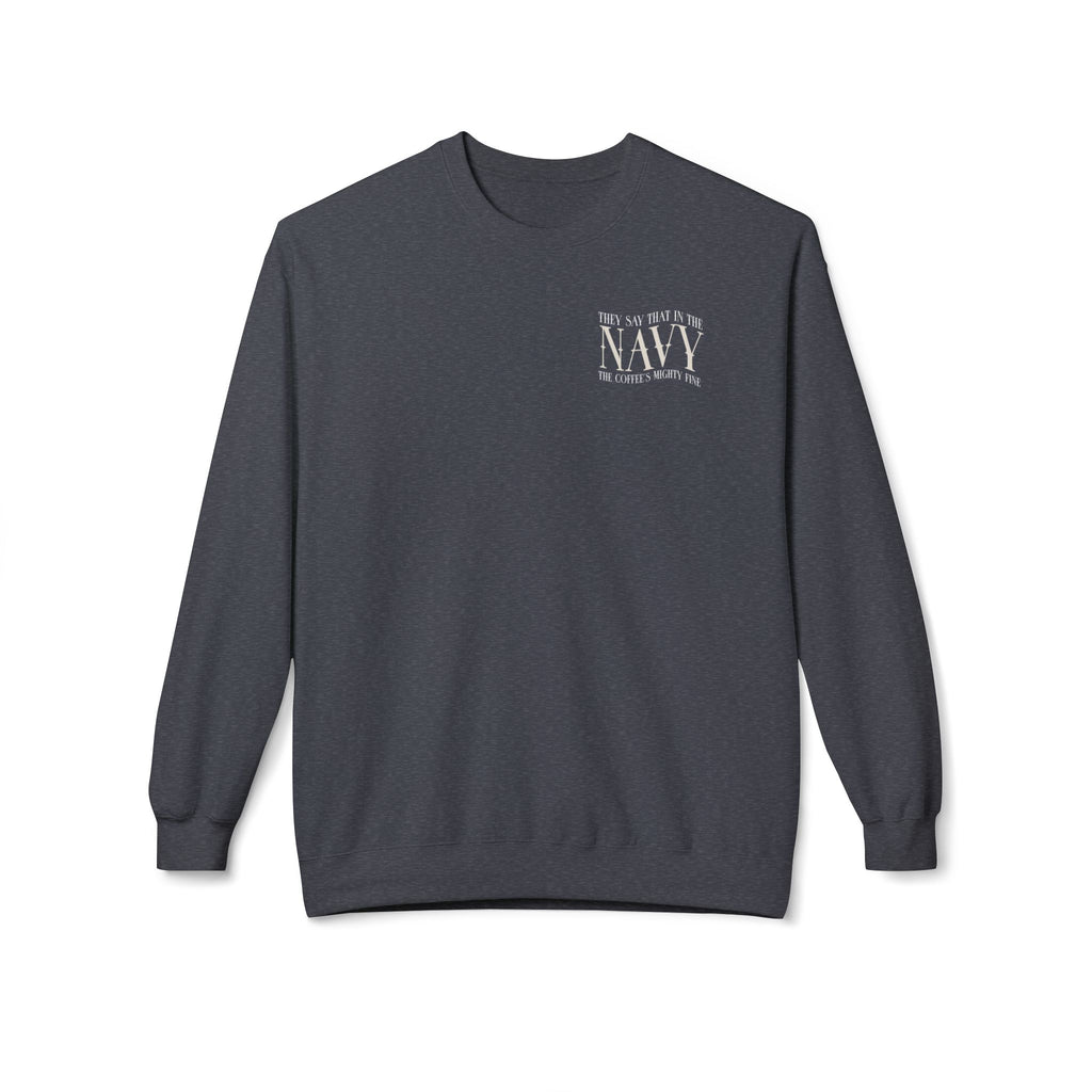 Navy Skull Crewneck Sweatshirt - “Looks Like Muddy Water, Tastes Like Turpentine”