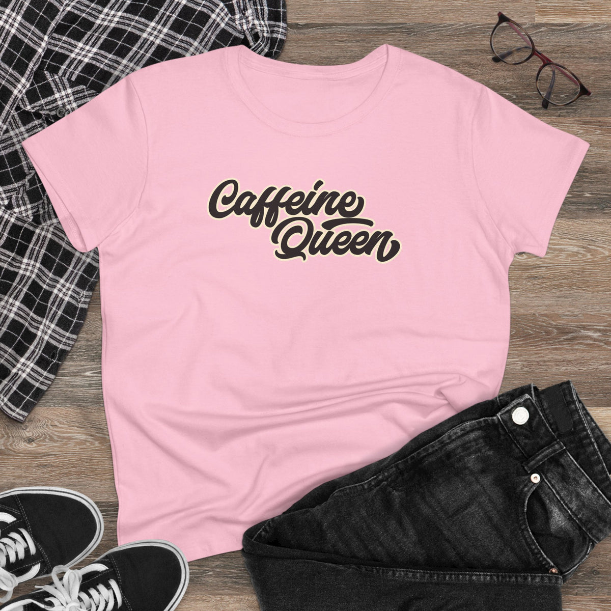 Caffeine Queen Tee — Women's Coffee Lover Graphic T-Shirt