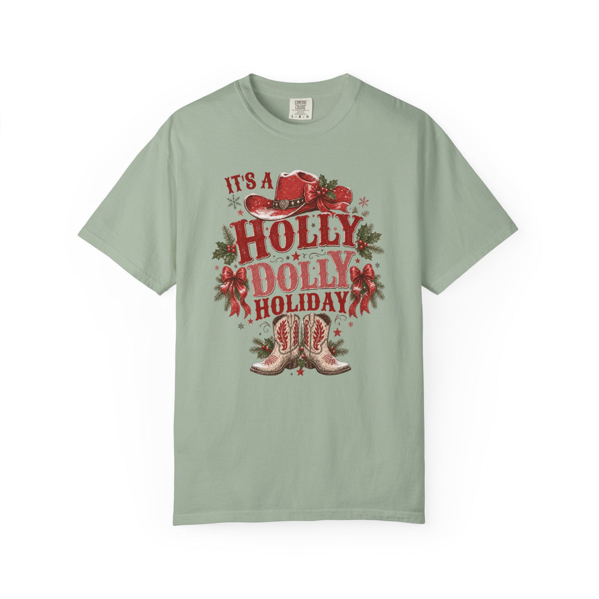 Holly Dolly Christmas T-Shirt, Retro Country Western Holiday Tee, Vintage Christmas Graphic Sweatshirt Alternative, Cute Winter Comfort Colors Shirt