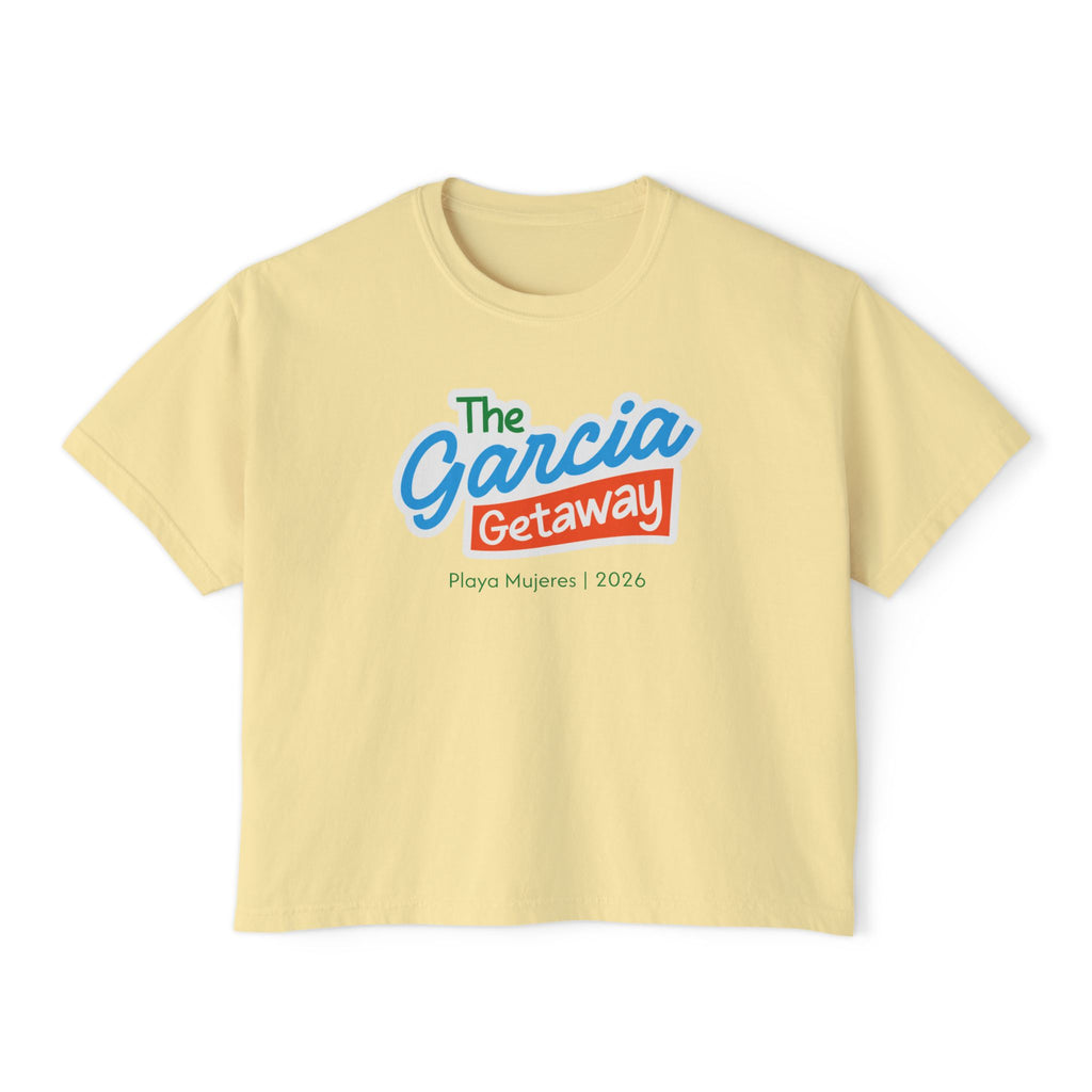 The Garcia Getaway Women's Boxy Tee — Playa Mujeres 2026 Vacation Shirt