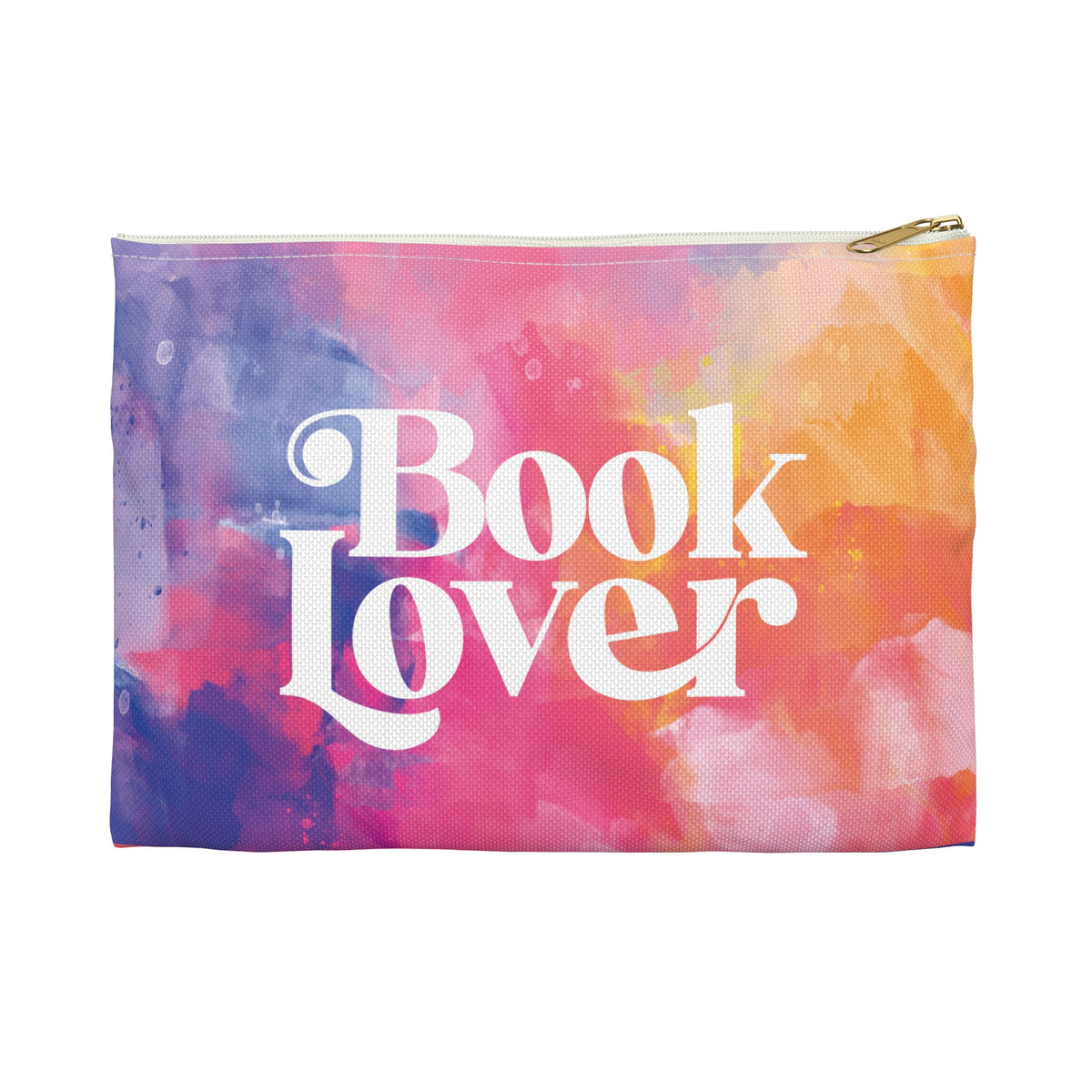 Book Lover Accessory Pouch| Colorful Watercolor Zipper Pouch for Readers