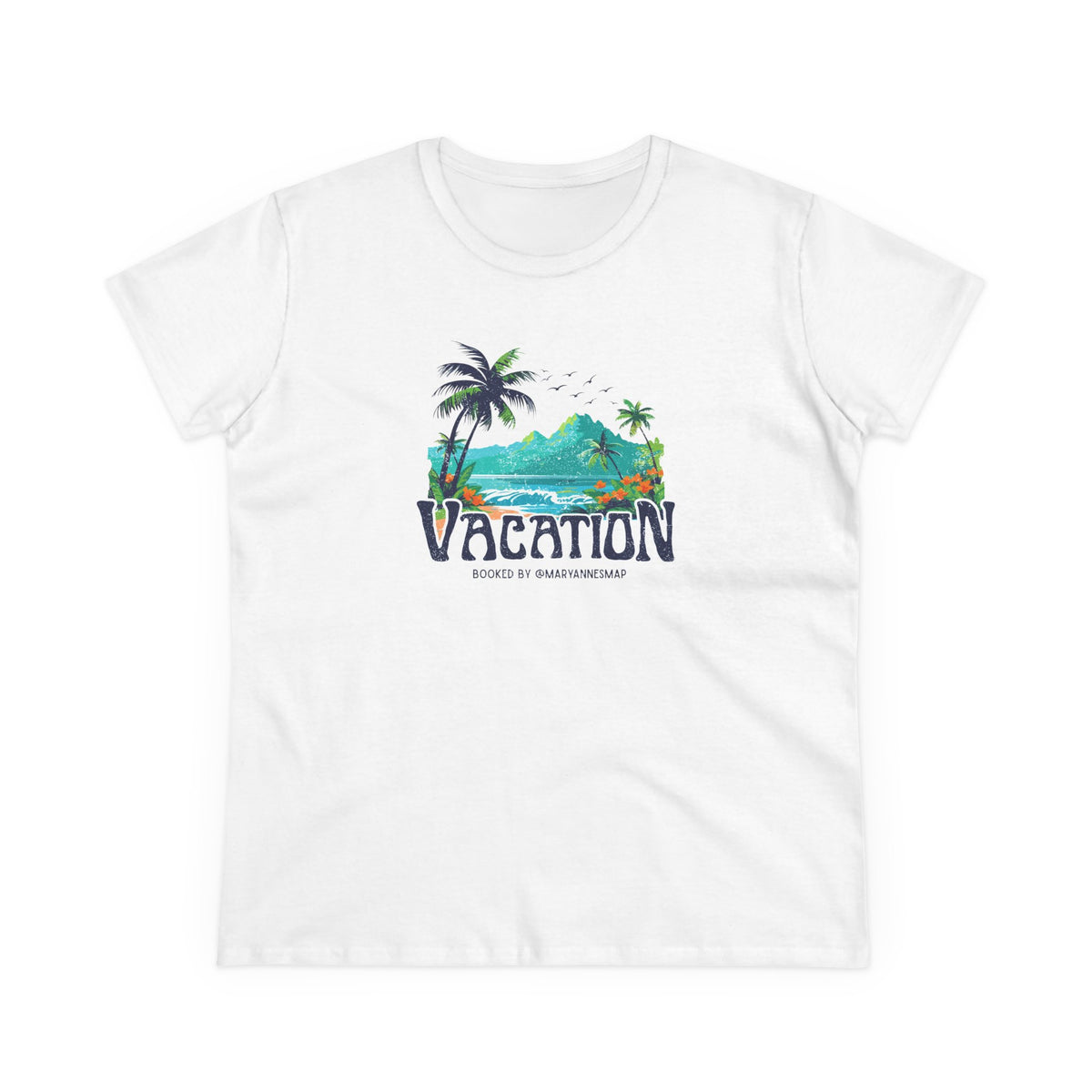 Vacation Tropical Women's Tee – Island Palm Beach Graphic T-Shirt