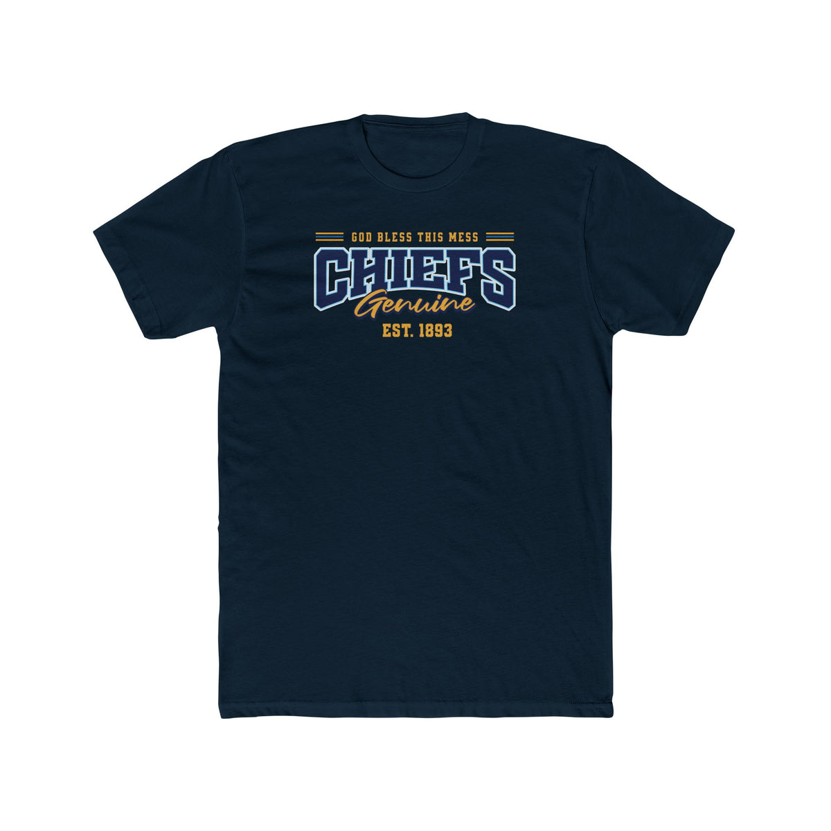 Chiefs T‑Shirt - "God Bless This Mess" - Crew Tee - Varsity Lettering