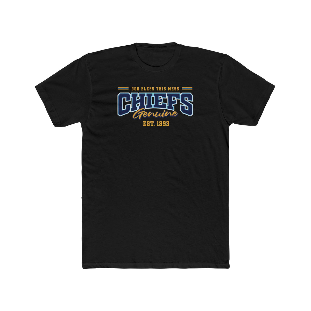 Chiefs T‑Shirt - "God Bless This Mess" - Crew Tee - Varsity Lettering