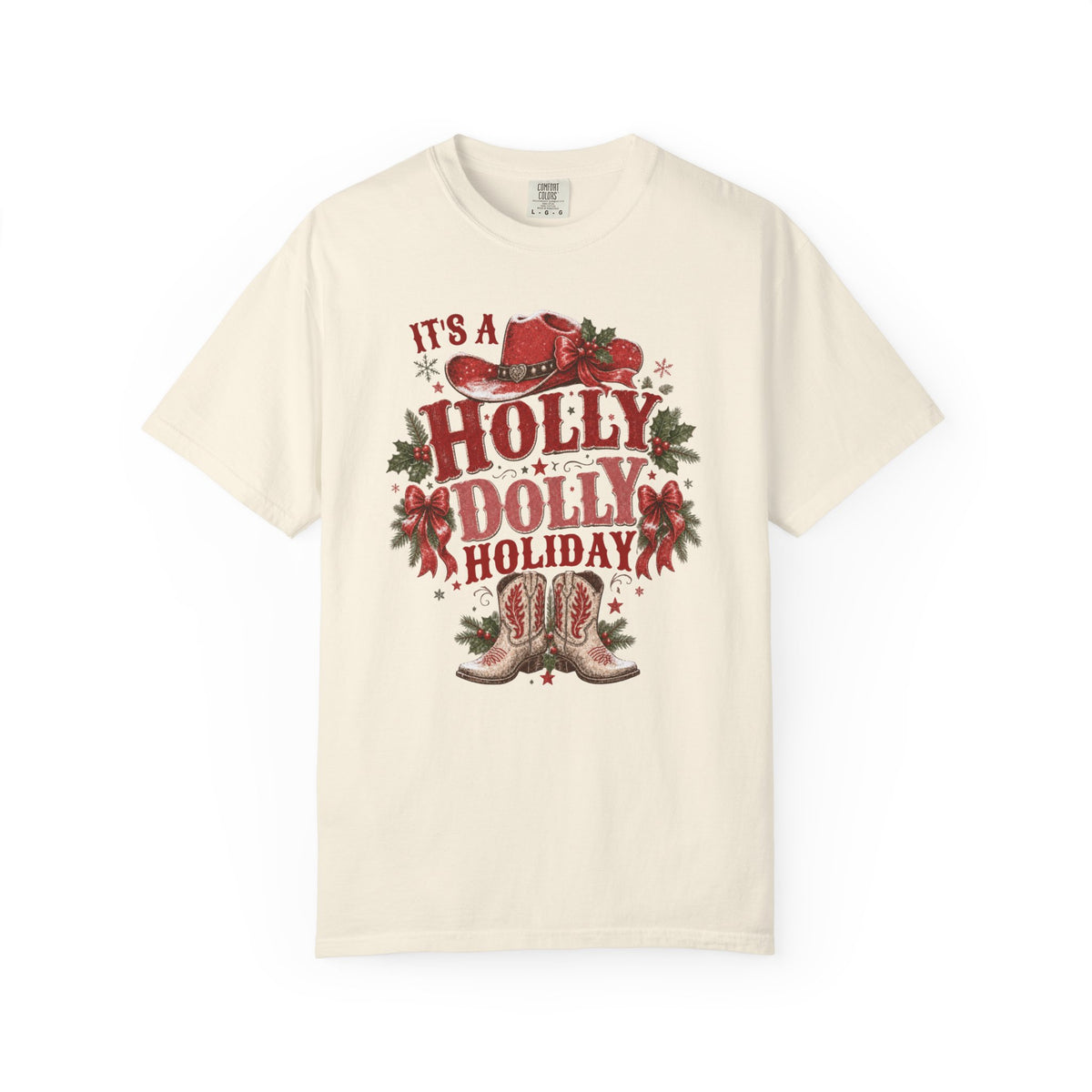 Holly Dolly Christmas T-Shirt, Retro Country Western Holiday Tee, Vintage Christmas Graphic Sweatshirt Alternative, Cute Winter Comfort Colors Shirt