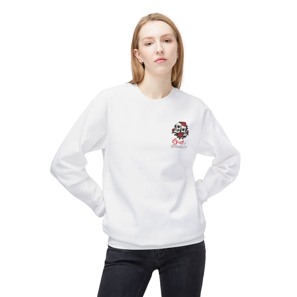 Smut and Sensibility Sweatshirt - Give Me Sarcasm & Morally Gray Heroes - Skull & Rose Crewneck Gift for Book Lovers