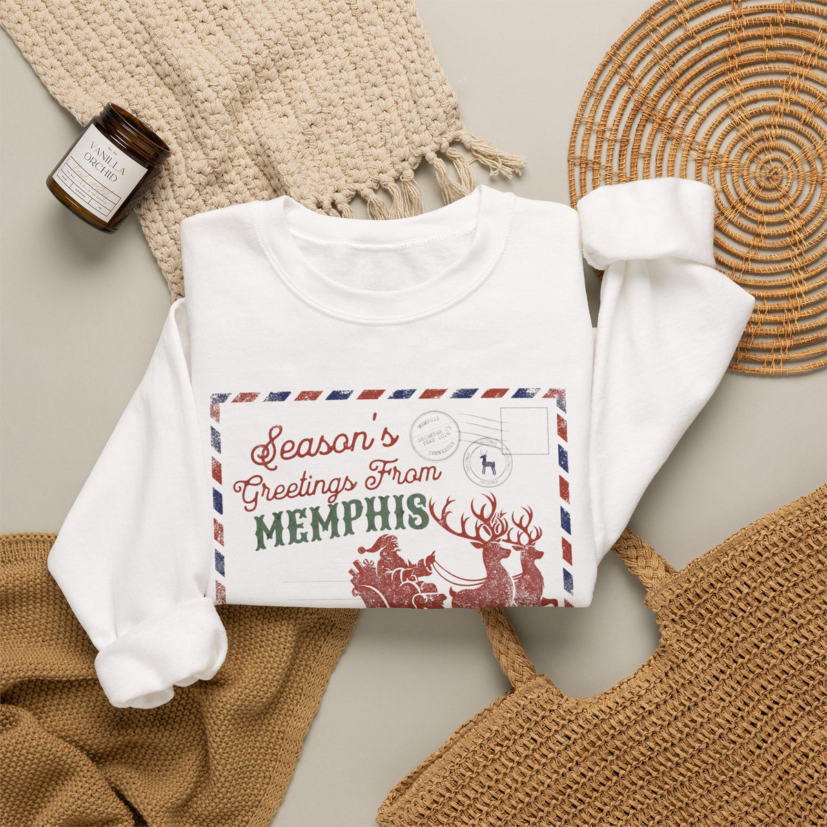 Season’s Greetings from Memphis Christmas Crewneck Sweatshirt