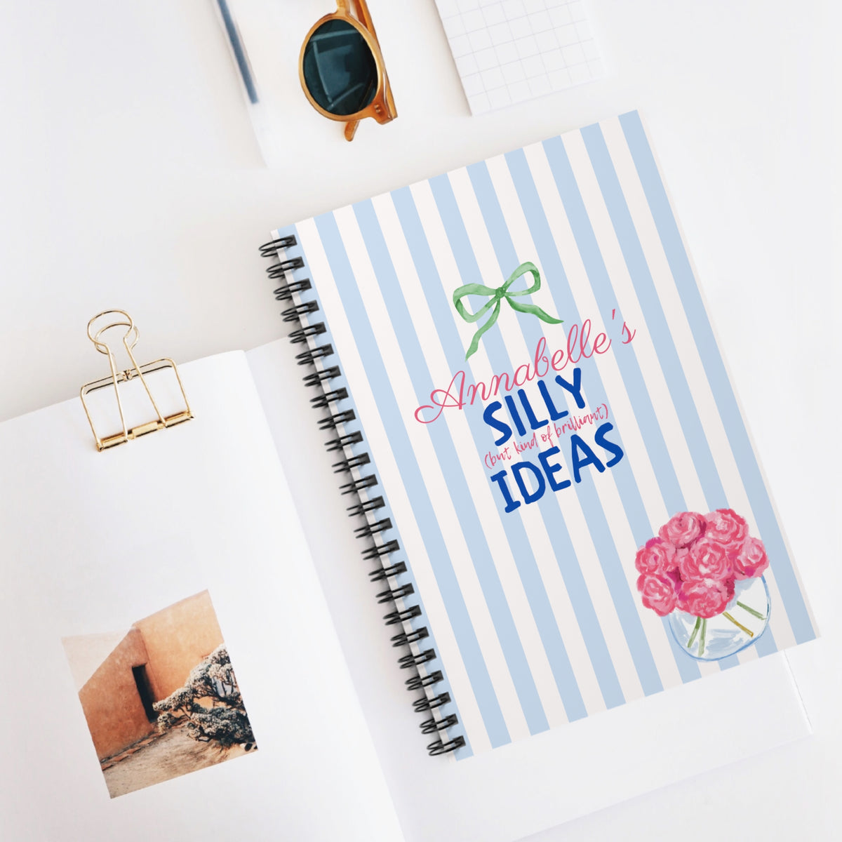 Personalized Silly, Brilliant Ideas Spiral Notebook (Customize with a name)