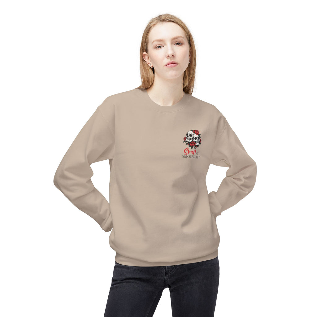 Smut and Sensibility Sweatshirt - Give Me Sarcasm & Morally Gray Heroes - Skull & Rose Crewneck Gift for Book Lovers