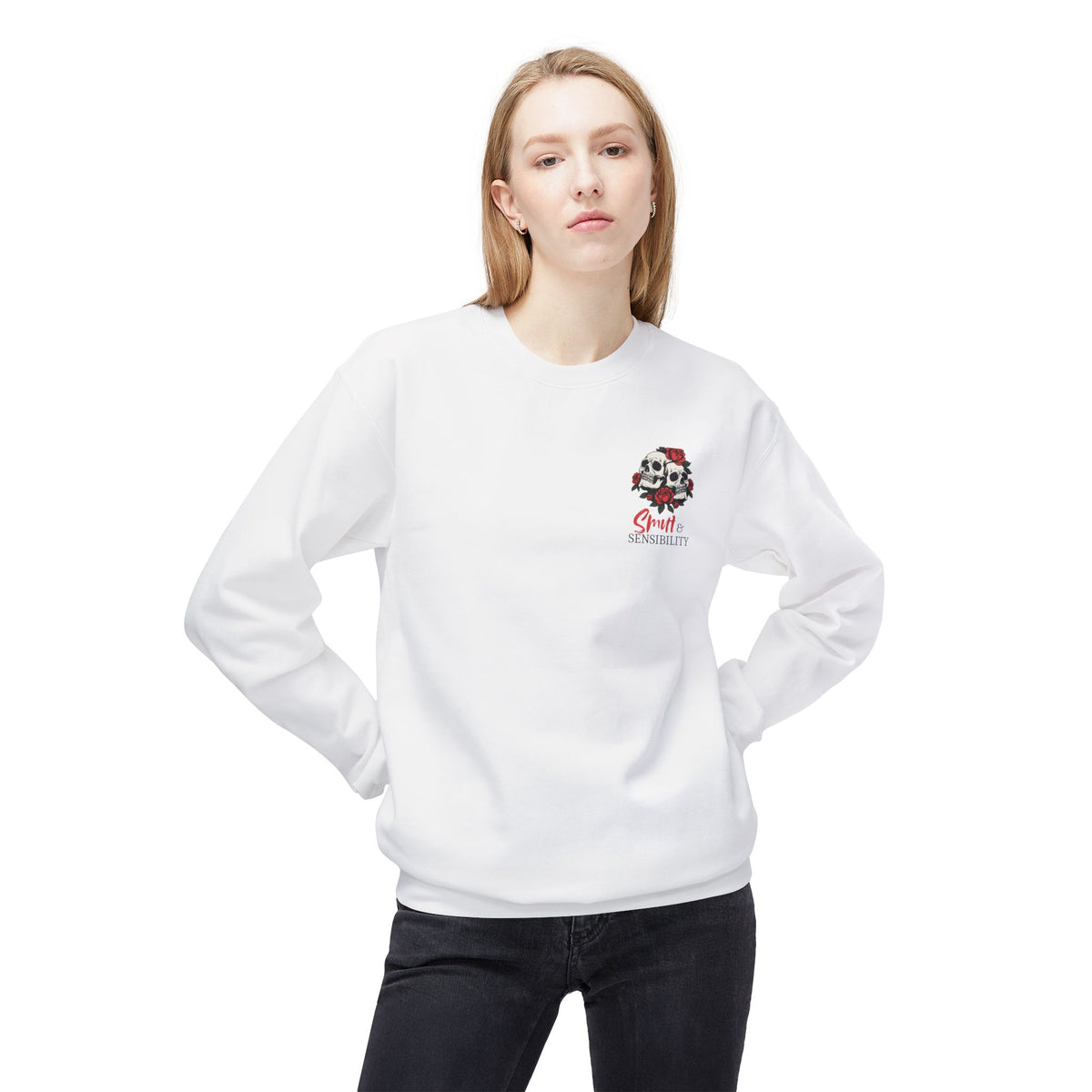 Smut and Sensibility Sweatshirt - Give Me Sarcasm & Morally Gray Heroes - Skull & Rose Crewneck Gift for Book Lovers