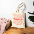 Thankful Canvas Tote Bag – Gratitude Shopping Bag