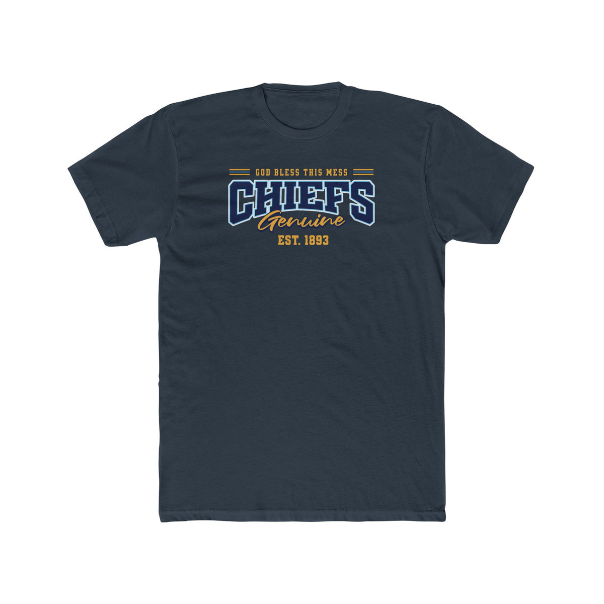 Chiefs T‑Shirt - "God Bless This Mess" - Crew Tee - Varsity Lettering