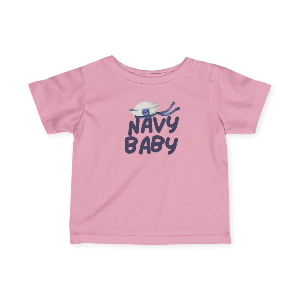 Navy Baby Infant Fine Jersey Tee - Sailor Hat Baby Shirt