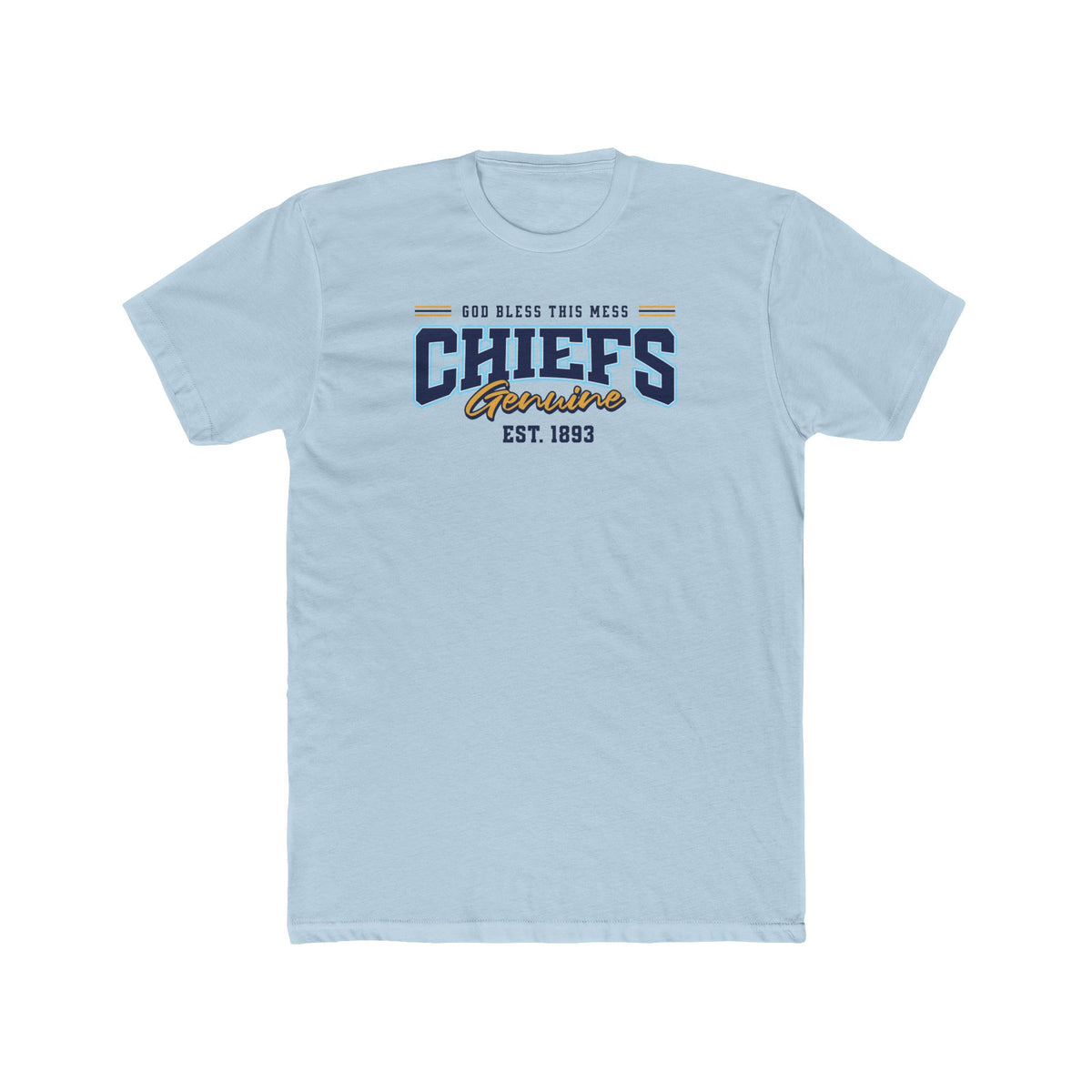 Chiefs T‑Shirt - "God Bless This Mess" - Crew Tee - Varsity Lettering