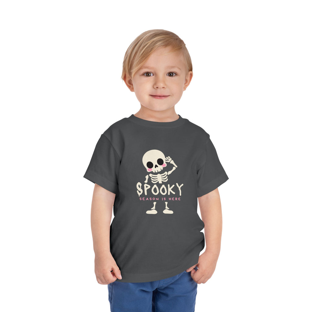 Spooky Season Is Here Toddler Tee — Cute Skeleton Halloween Shirt
