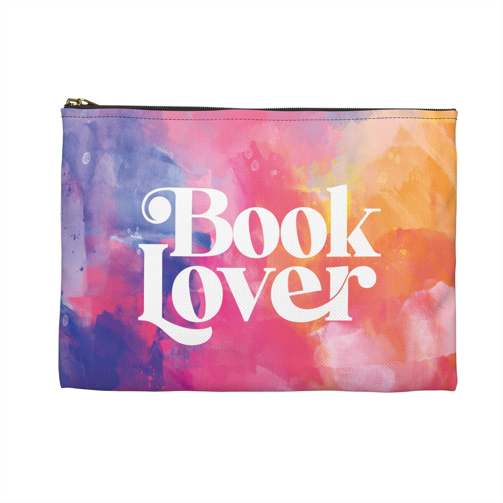 Book Lover Accessory Pouch| Colorful Watercolor Zipper Pouch for Readers