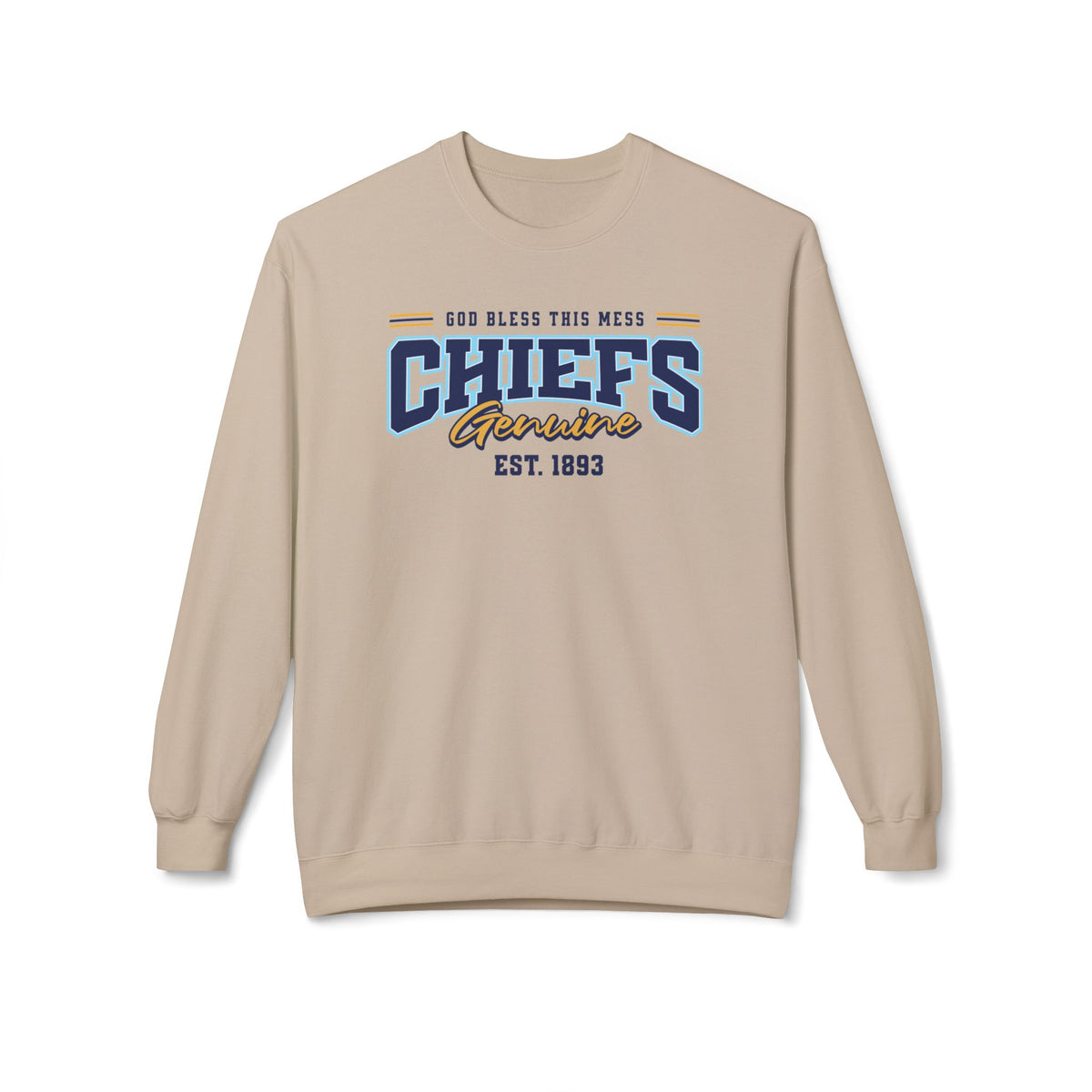 Chiefs Vintage Crewneck Sweatshirt – "God Bless This Mess" Graphic