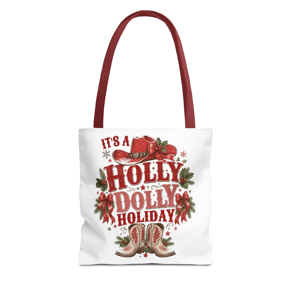 Holly Dolly Christmas Western Tote Bag