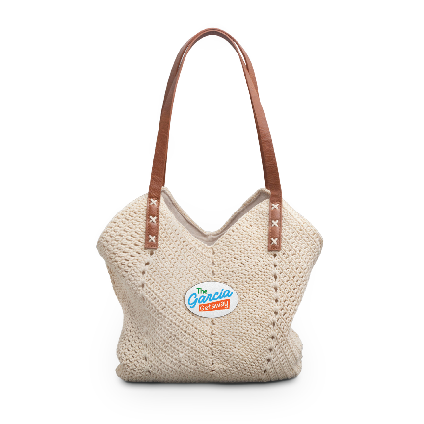 The Garcia Getaway Straw Shoulder Bag – Boho Crochet Tote with Leather Straps (Beach, Vacation & Everyday)