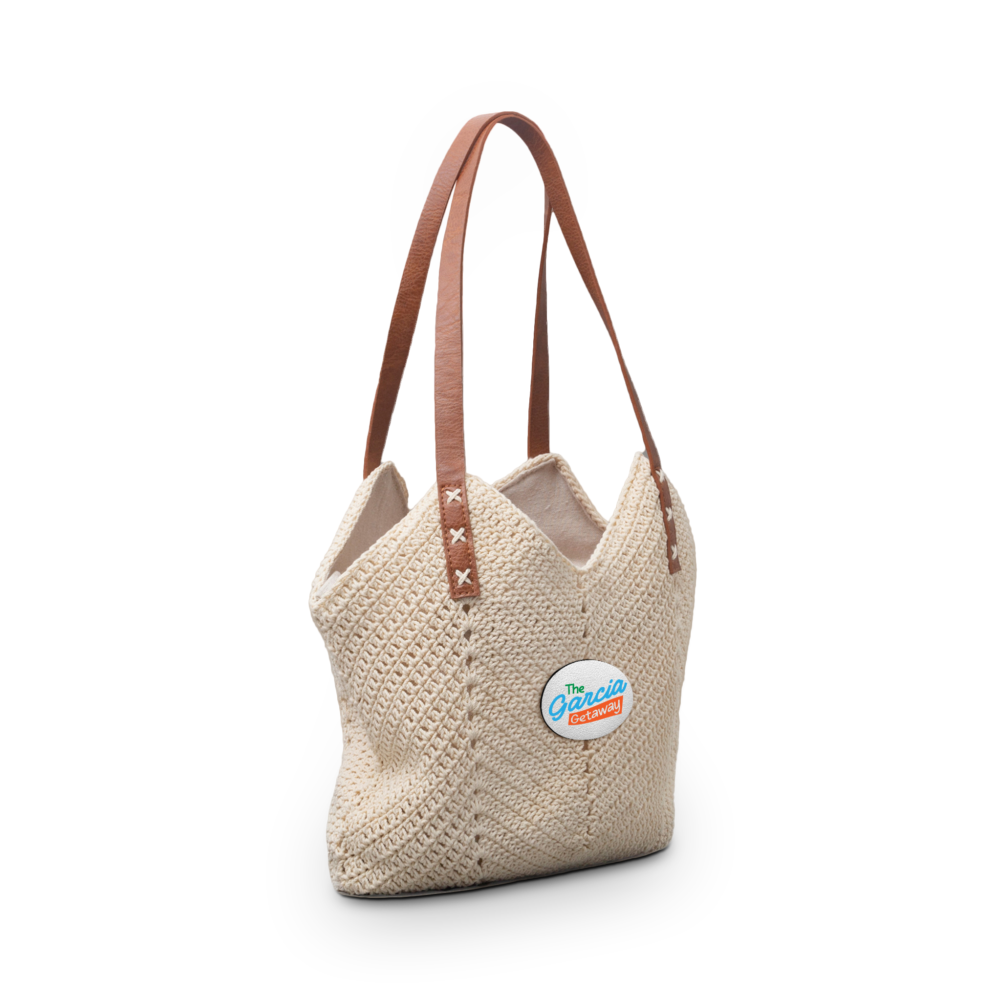 The Garcia Getaway Straw Shoulder Bag – Boho Crochet Tote with Leather Straps (Beach, Vacation & Everyday)