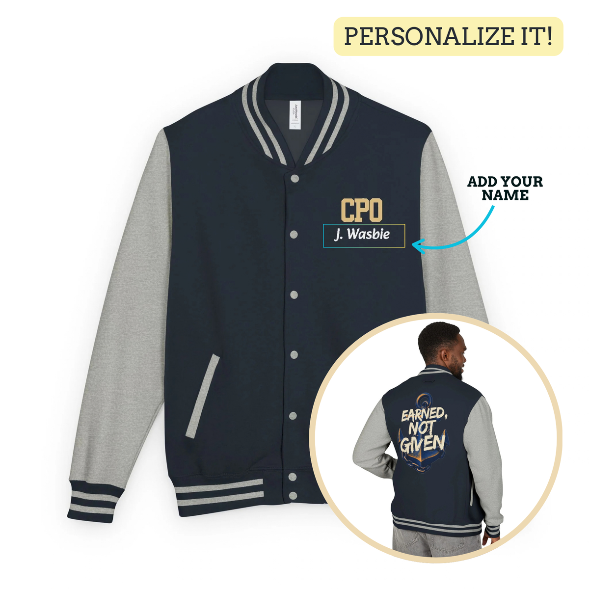 Letterman Jacket - "Earned, Not Given" Anchor Varsity Jacket for Chiefs (with Personalization)