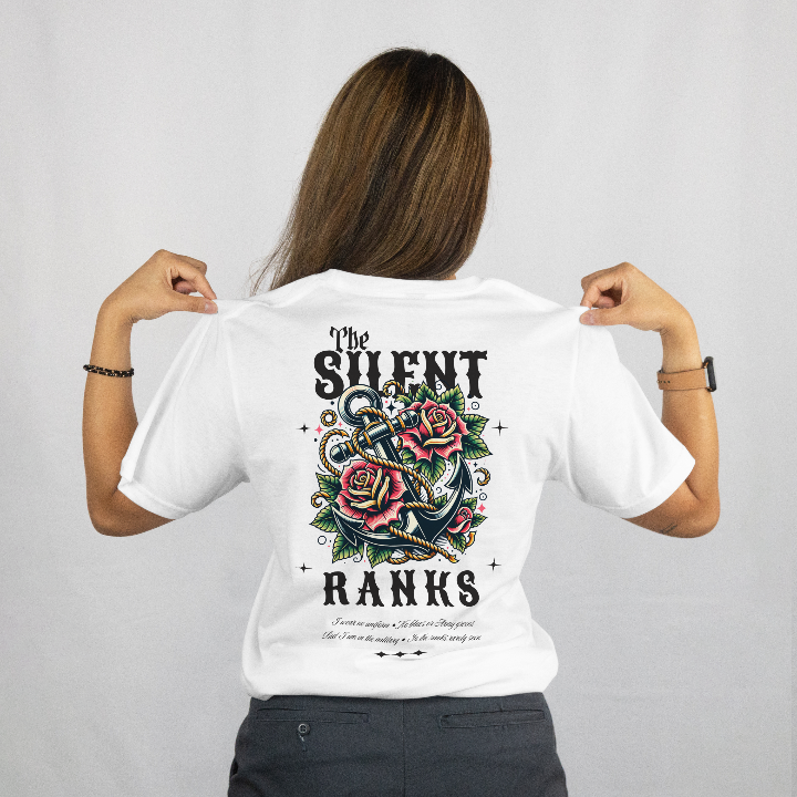 The Silent Ranks Graphic T-Shirt - Navy Military Wife Tee Gift
