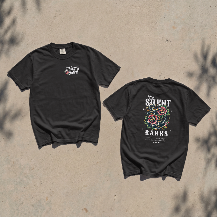 The Silent Ranks Graphic T-Shirt - Navy Military Wife Tee Gift