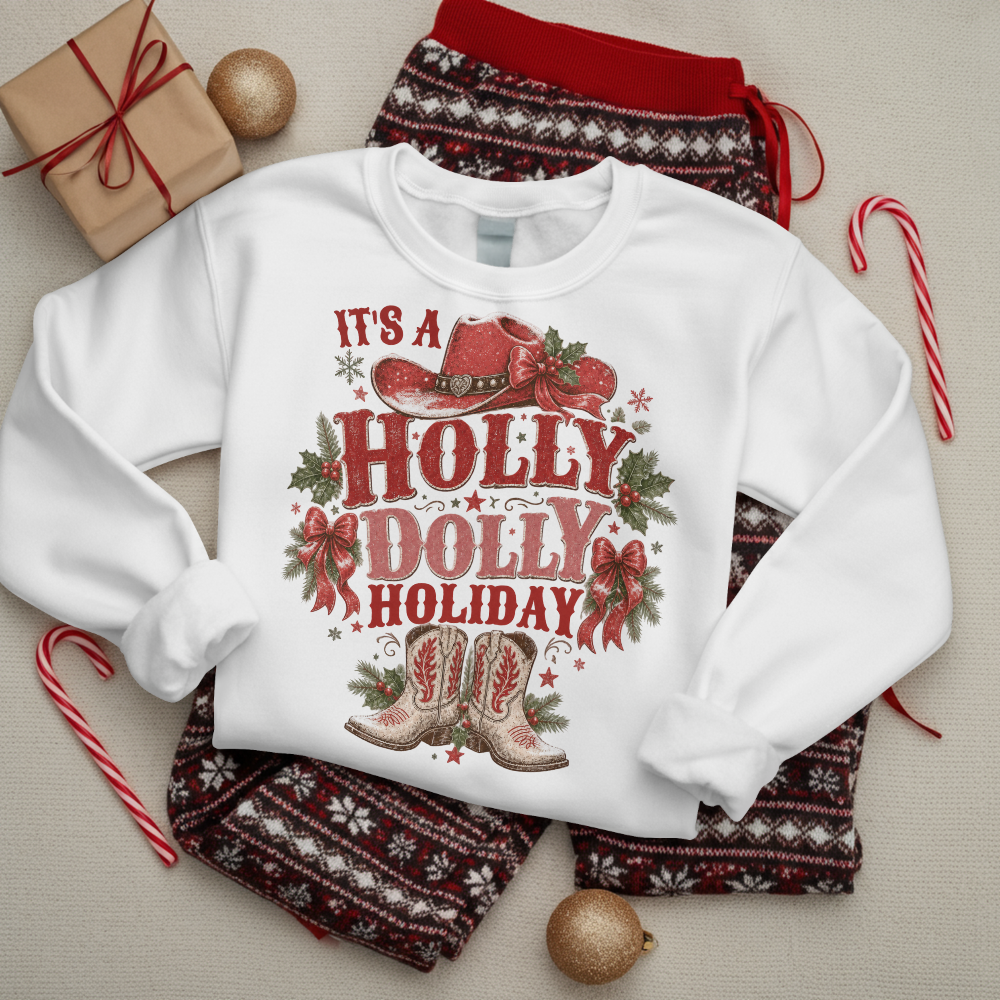 Holly Dolly Christmas Crewneck Sweatshirt