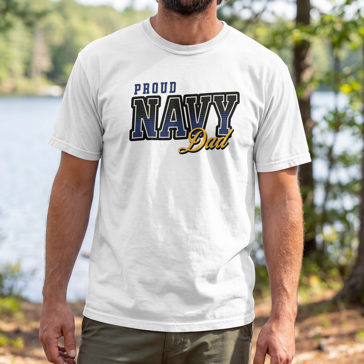 Proud Navy Dad Graphic T-Shirt