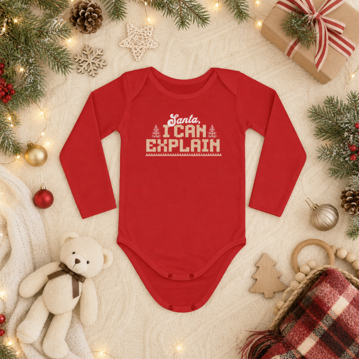 Santa I Can Explain Infant Long Sleeve Bodysuit