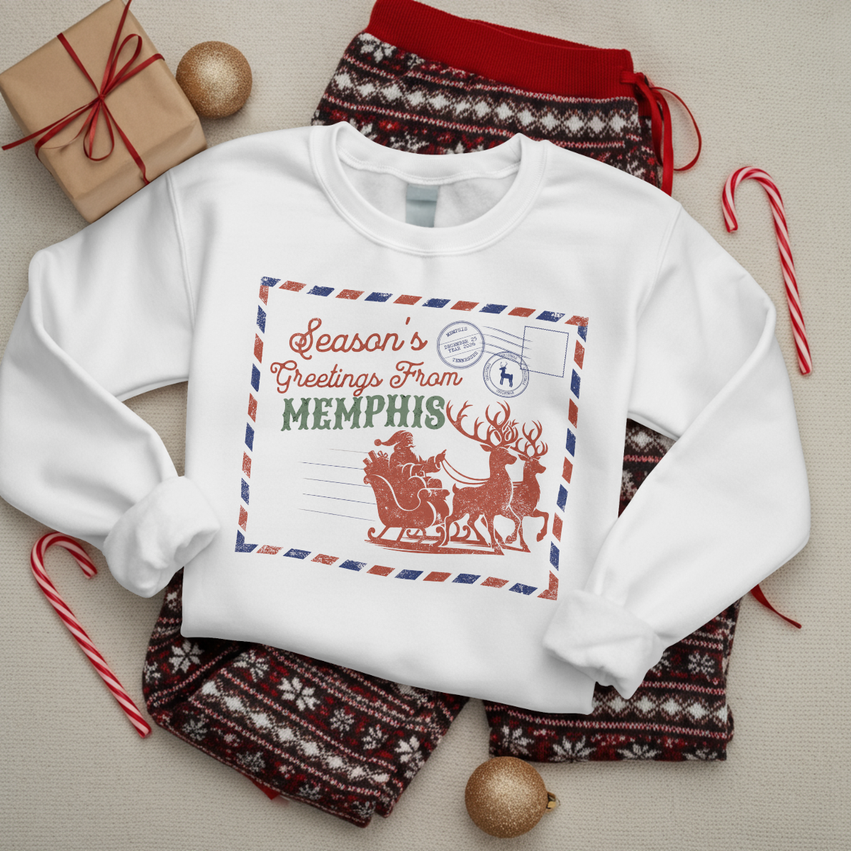 Season’s Greetings from Memphis Christmas Crewneck Sweatshirt