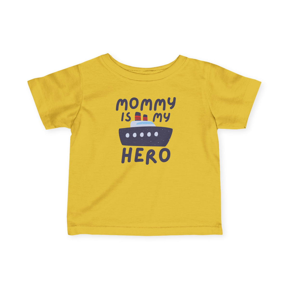 Mommy Is My Hero Infant Baby Tee - Navy Military Family