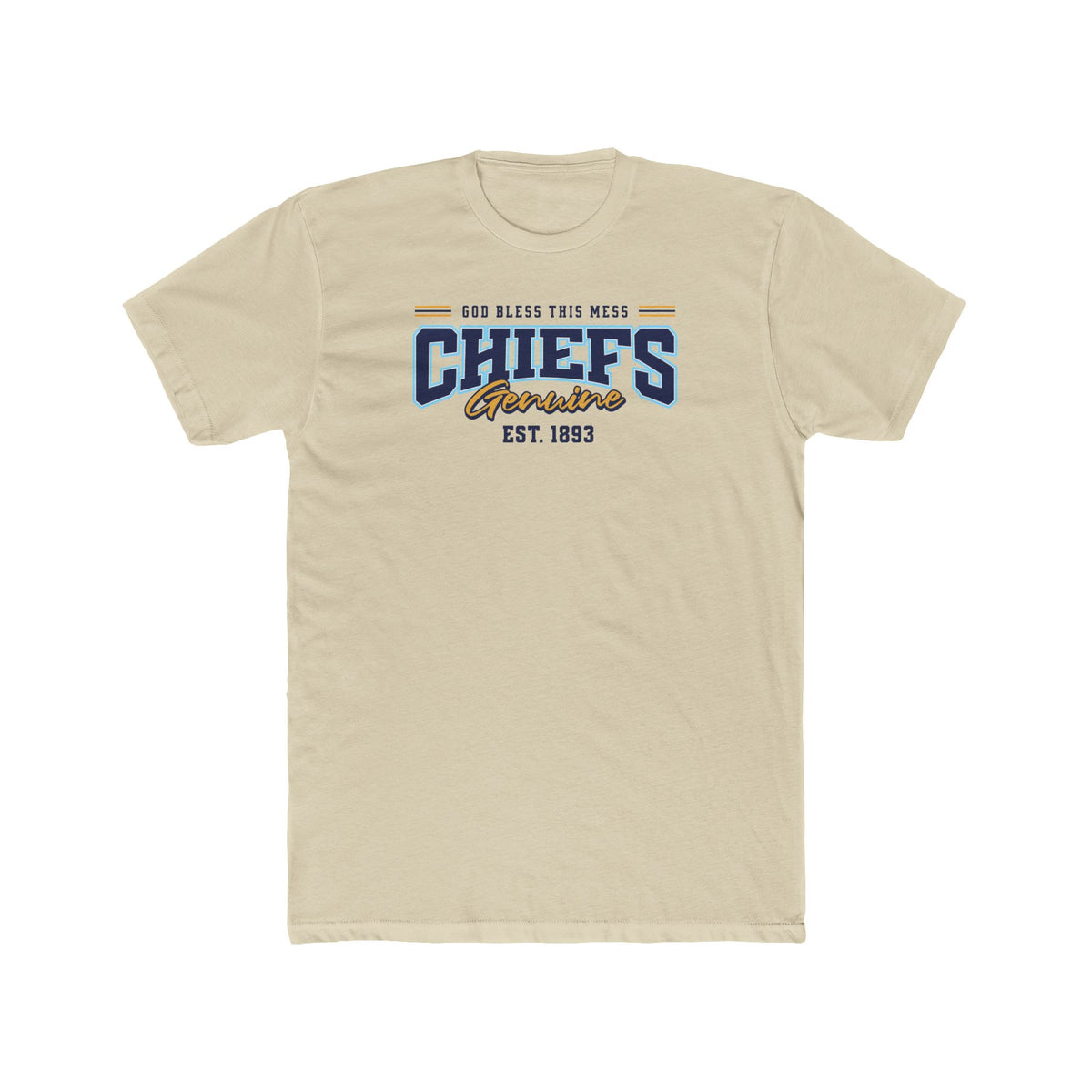Chiefs T‑Shirt - "God Bless This Mess" - Crew Tee - Varsity Lettering