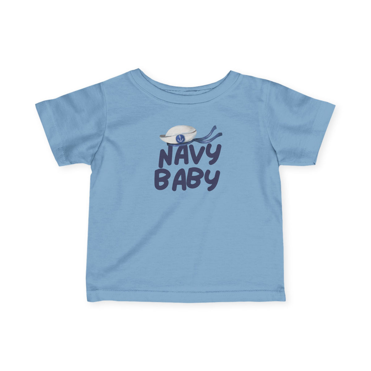 Navy Baby Infant Fine Jersey Tee - Sailor Hat Baby Shirt