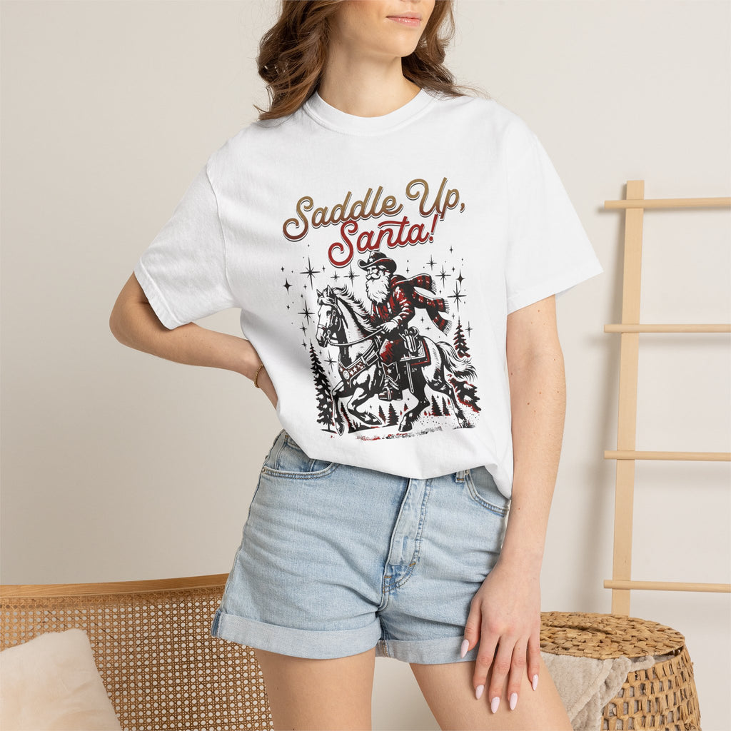 Saddle Up Santa Christmas Cowboy T-Shirt