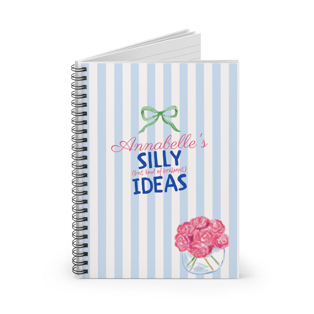 Personalized Silly, Brilliant Ideas Spiral Notebook (Customize with a name)