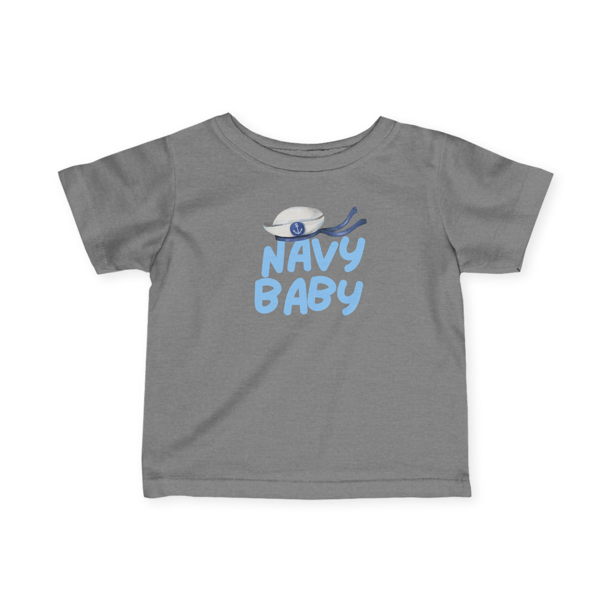 Navy Baby Infant Fine Jersey Tee - Sailor Hat Baby Shirt