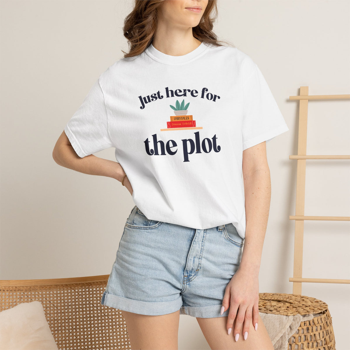 Just Here for the Plot T-Shirt | Book Lover Graphic Tee | Reader Gift | Teacher Gift