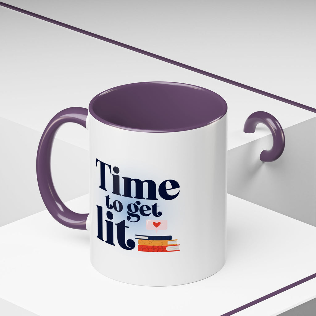 Time to Get Lit Coffee Mug — Book Lover Accent Mug (11/15 oz) | Book Lover Gift | Teacher Gift